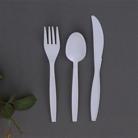 Sleek white PP cutlery(4.2g)