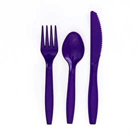 Intermedium weight purple PS cutlery(fork 3.7g knife 3.7g te