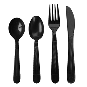 Ambiance black PP cutlery( fork 6.0g knife 6.0g teaspoon 5.5