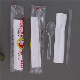 Printed 3pc kit(Ambiance PS teaspoon+bubbletea straw+napkin)